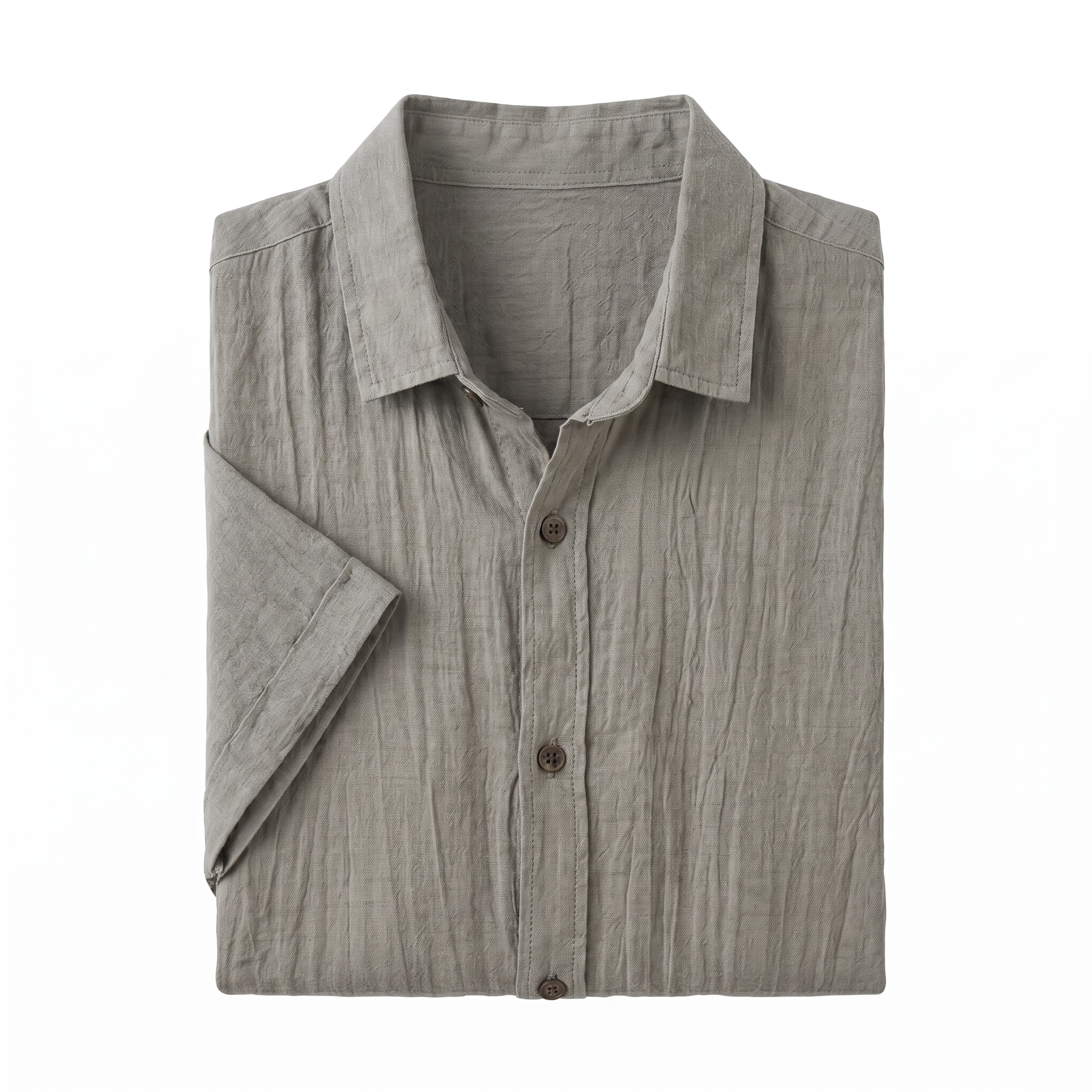 Phuket Linen Shirt - grey-folded