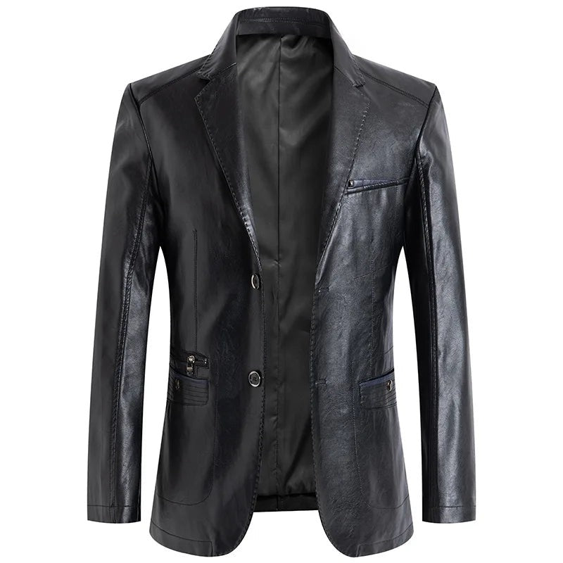 Imperia Leather Blazer - Black