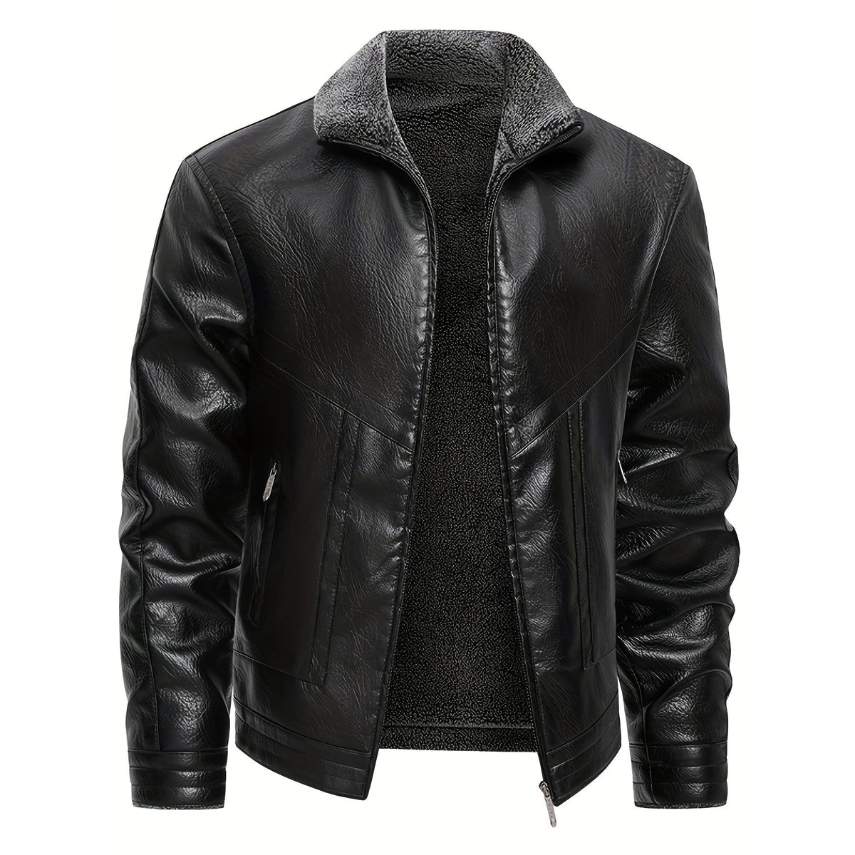 Impruneta Fleece-Lined Leather Jacket - Black