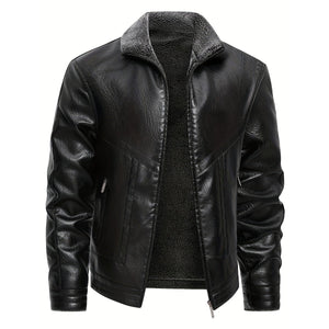 Impruneta Fleece-Lined Leather Jacket - Black
