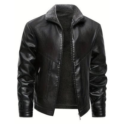 Impruneta Fleece-Lined Leather Jacket - Black