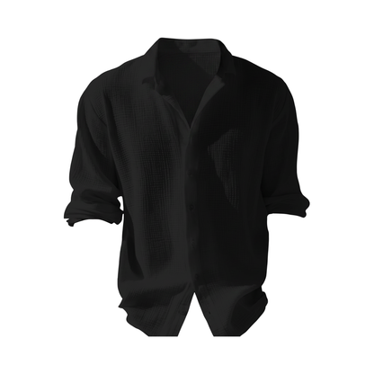 Ischia Linen Shirt - Black