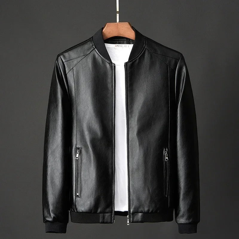 Ivrea Leather Zip Jacket - Black