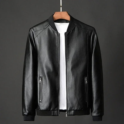 Ivrea Leather Zip Jacket - Black