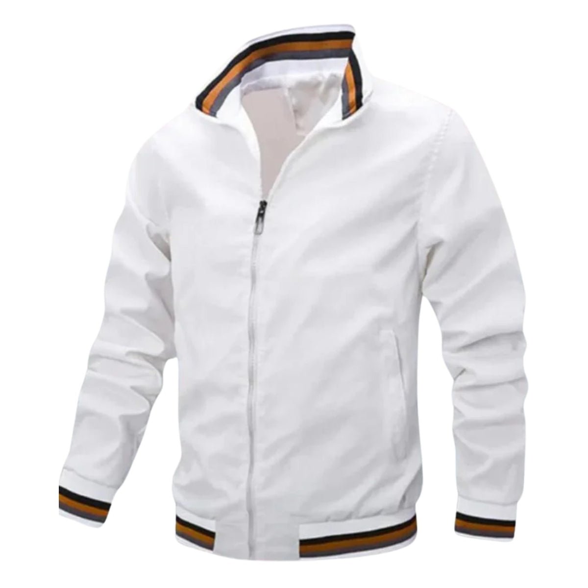 Jesolo Stripe-Trim Bomber Jacket - White