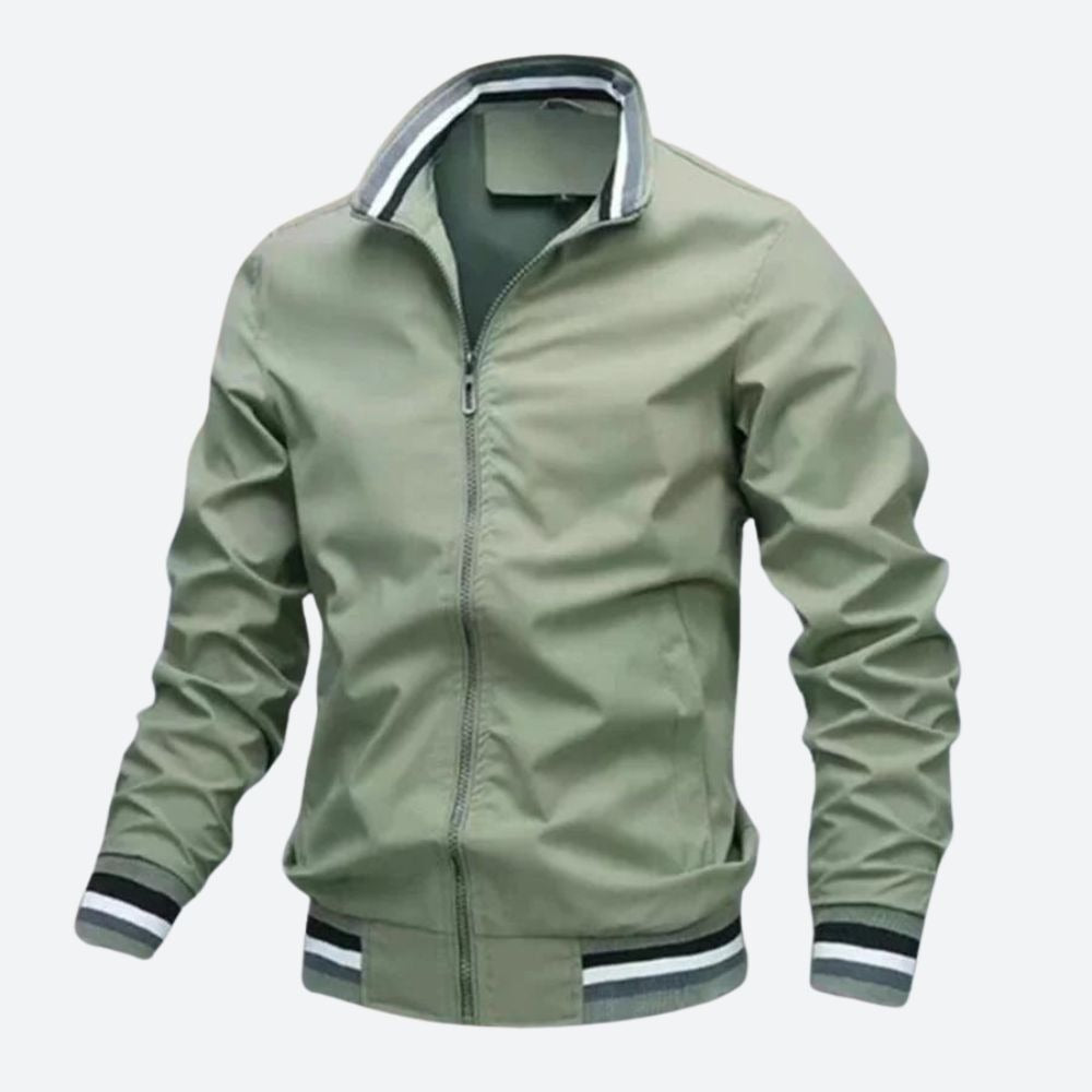 Jesolo Stripe-Trim Bomber Jacket - Green