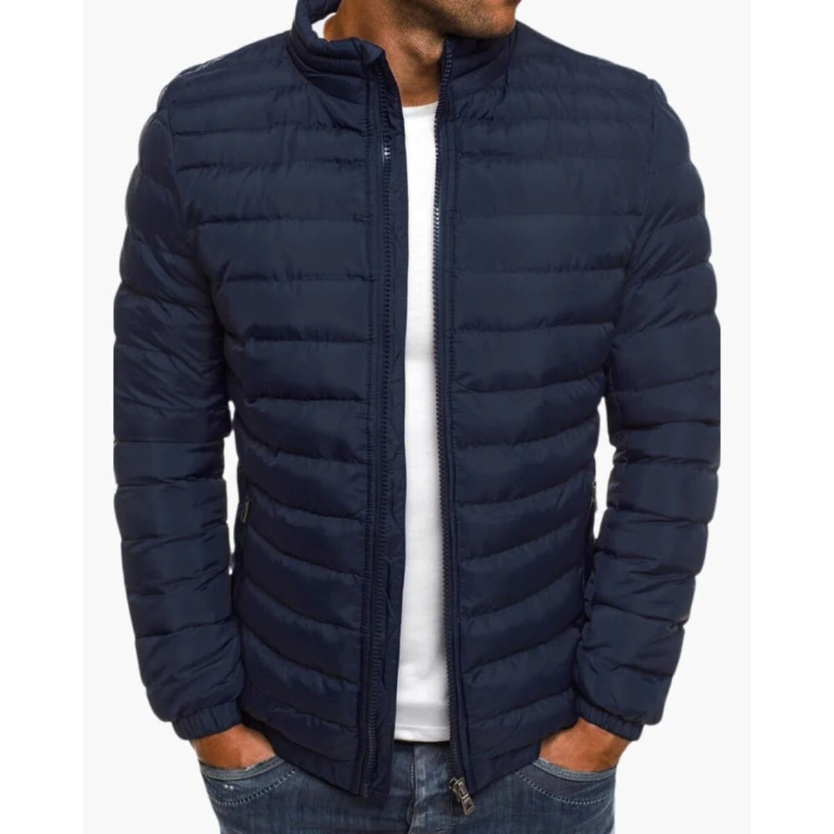 Lanciano Lightweight Quilted Puffer Jacket - Navy Blue