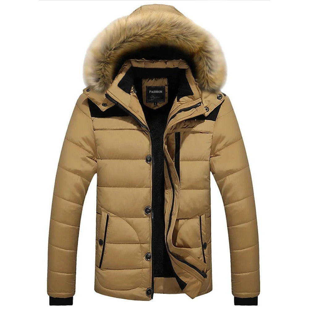 Latisana Faux Fur Hooded Puffer Jacket - Khaki