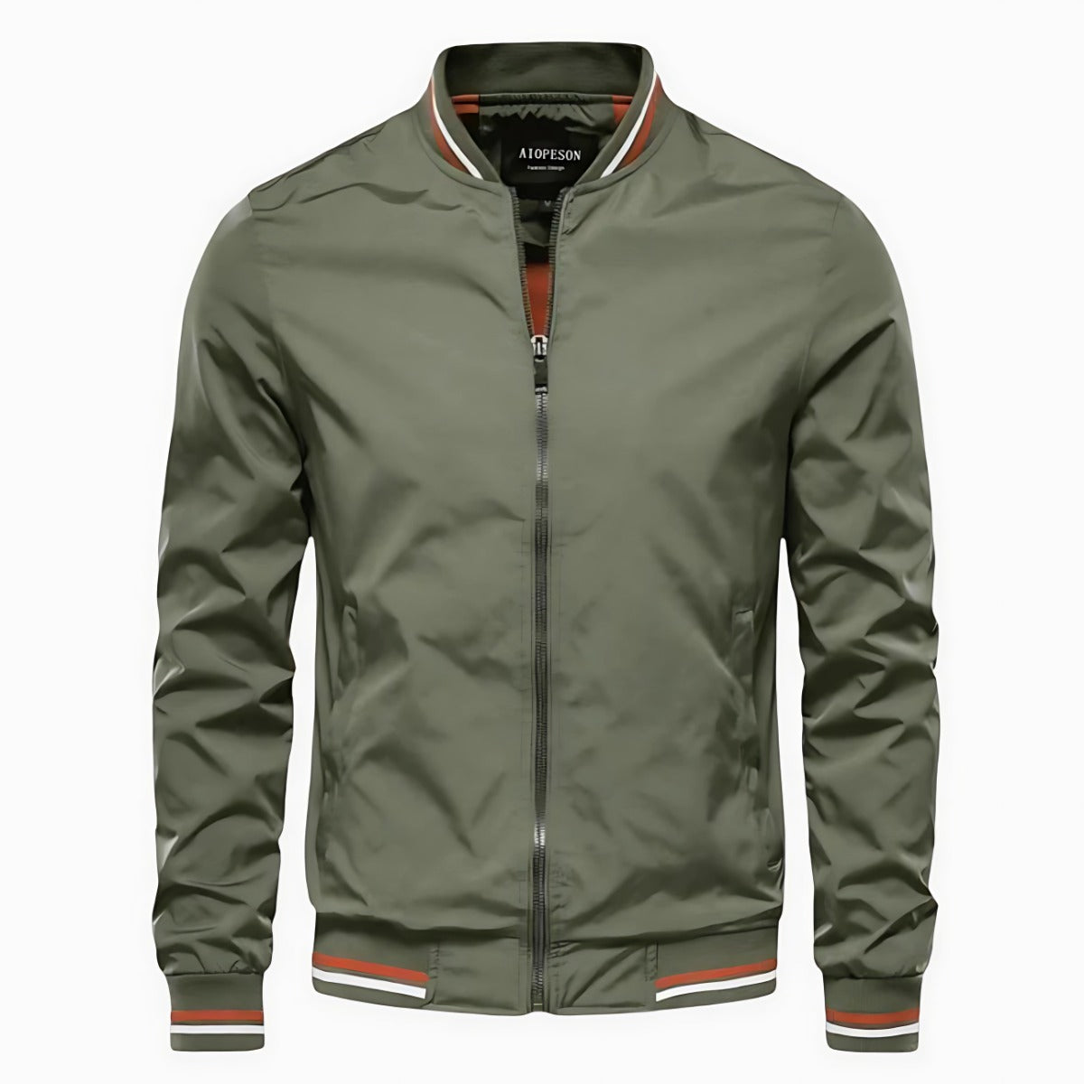 Lecce Striped-Trim Bomber Jacket - Green