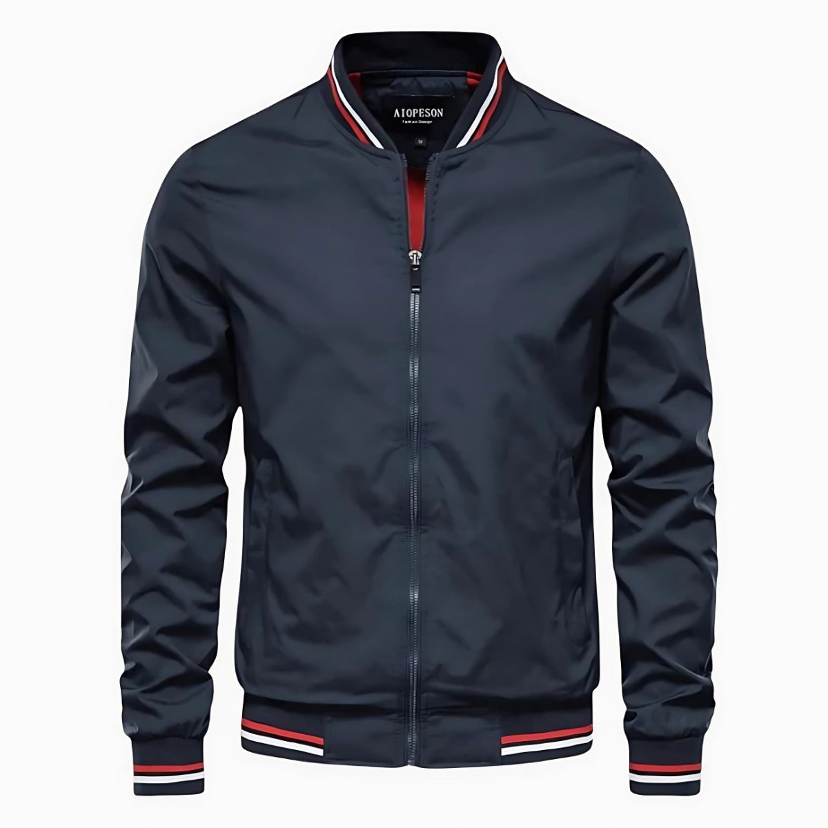 Lecce Striped-Trim Bomber Jacket - Blue