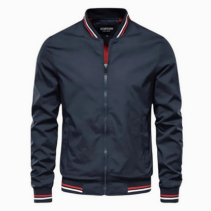 Lecce Striped-Trim Bomber Jacket - Blue