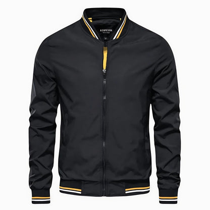 Lecce Striped-Trim Bomber Jacket - Black