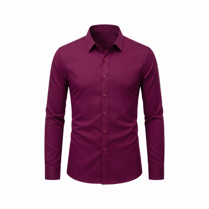Lucca Stretch Shirt - Wine