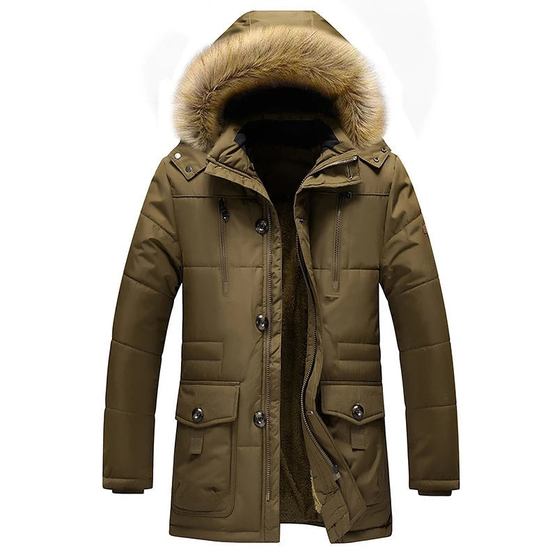 Luino Faux Fur Hooded Parka - Brown