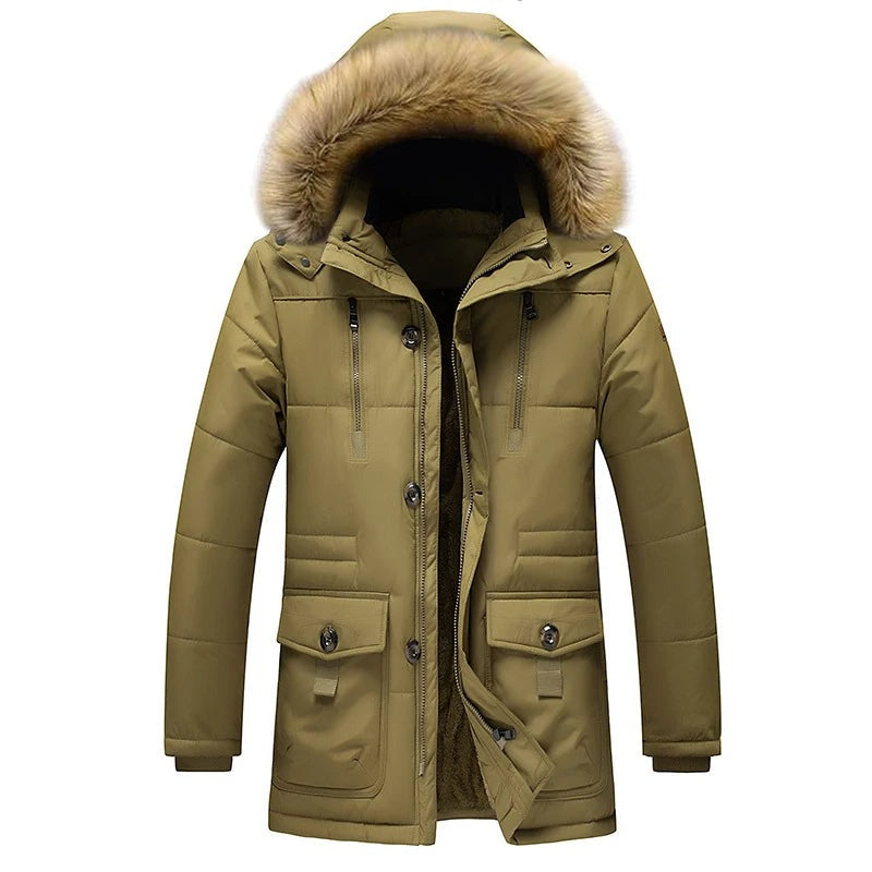 Luino Faux Fur Hooded Parka - Khaki