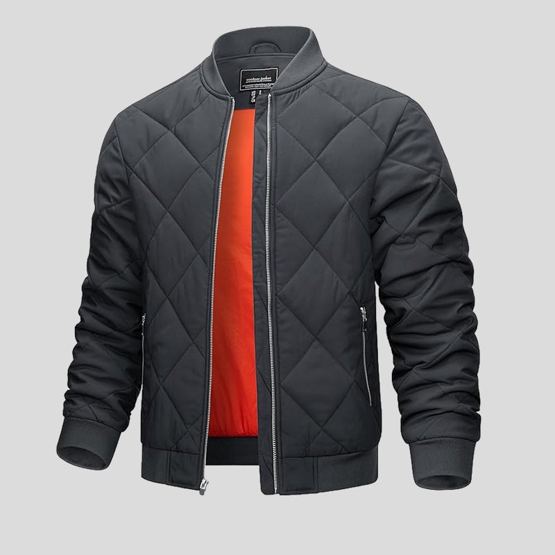 Manzano Diamond-Quilted Bomber Jacket - Dark Grey