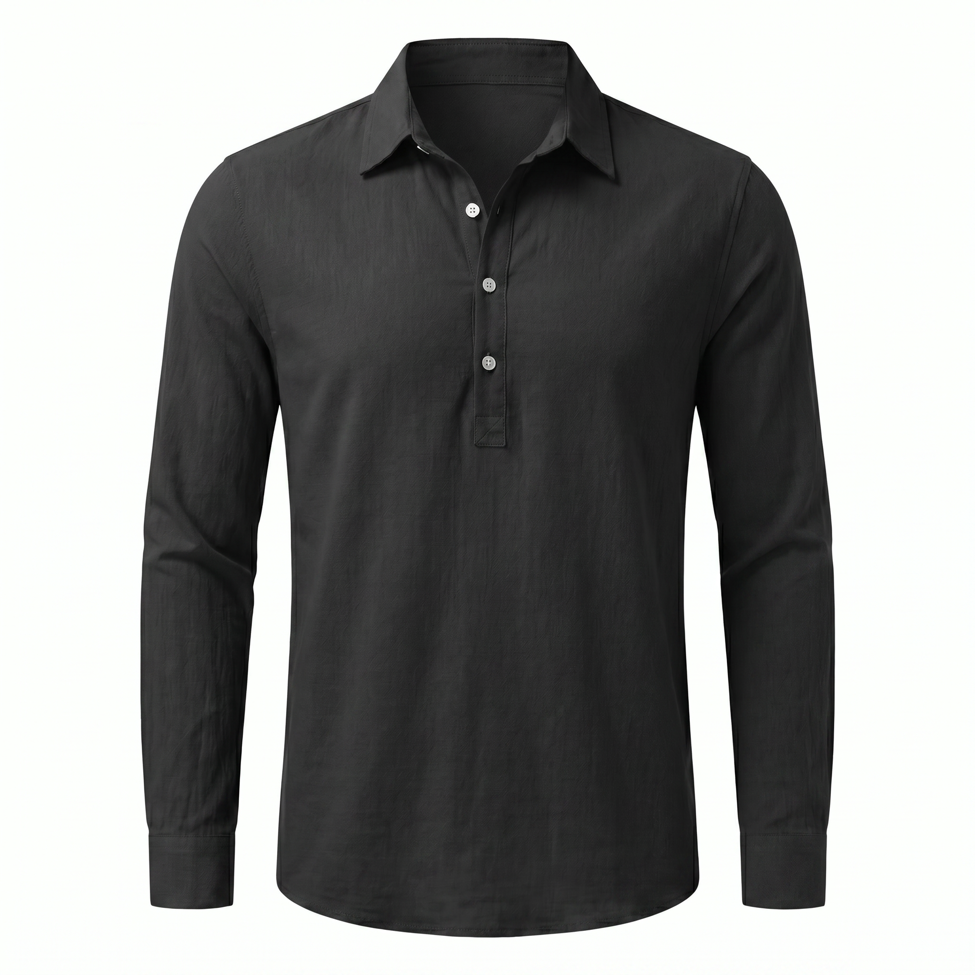 Maratea Linen Shirt - front::Black