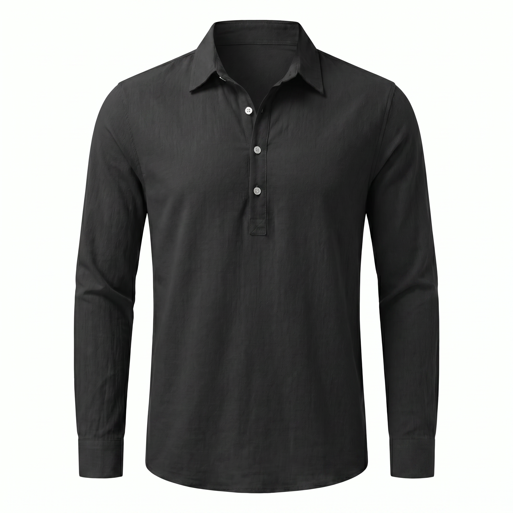 Maratea Linen Shirt - front::Black
