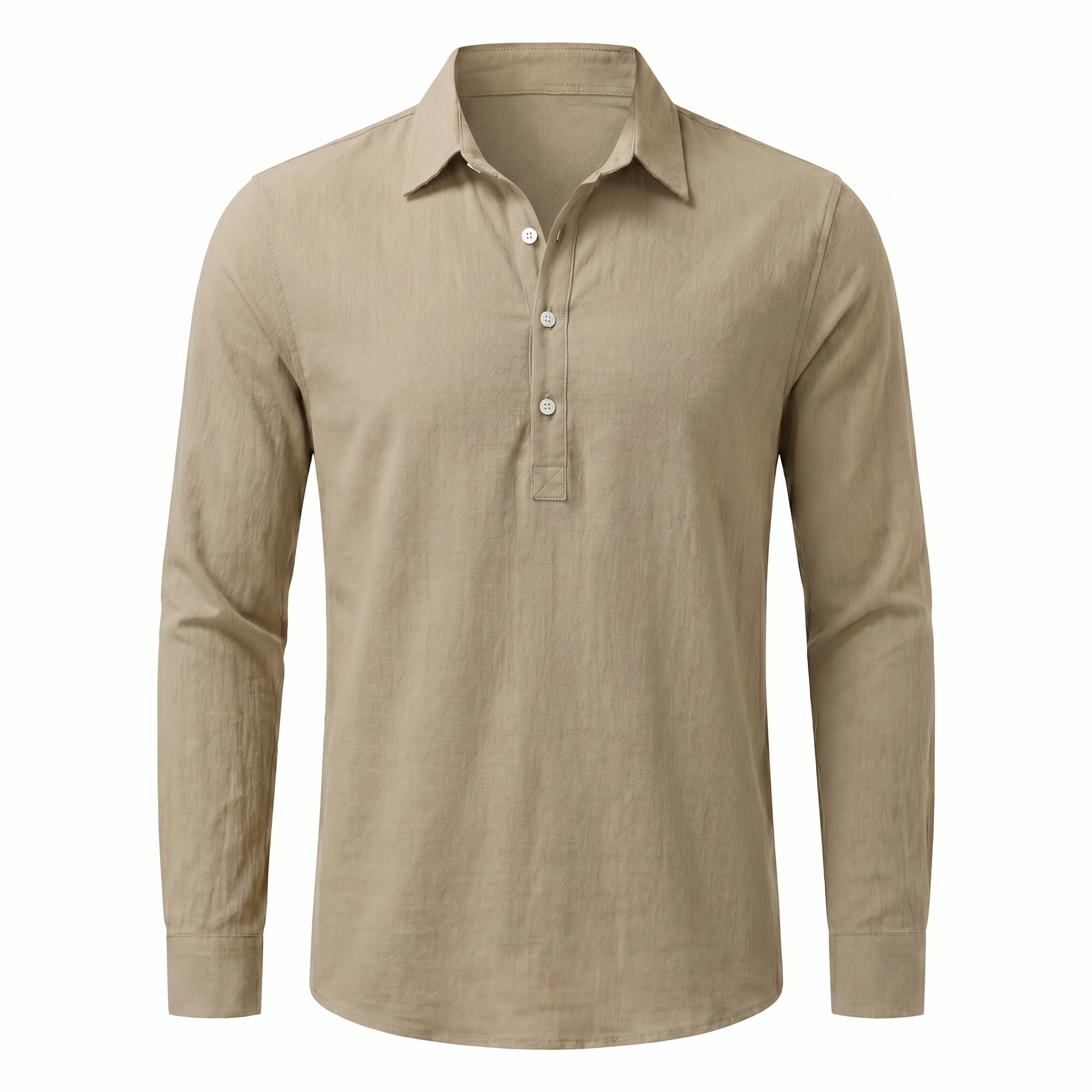 Maratea Linen Shirt - front::Khaki