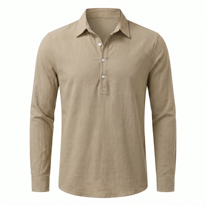 Maratea Linen Shirt - front::Khaki