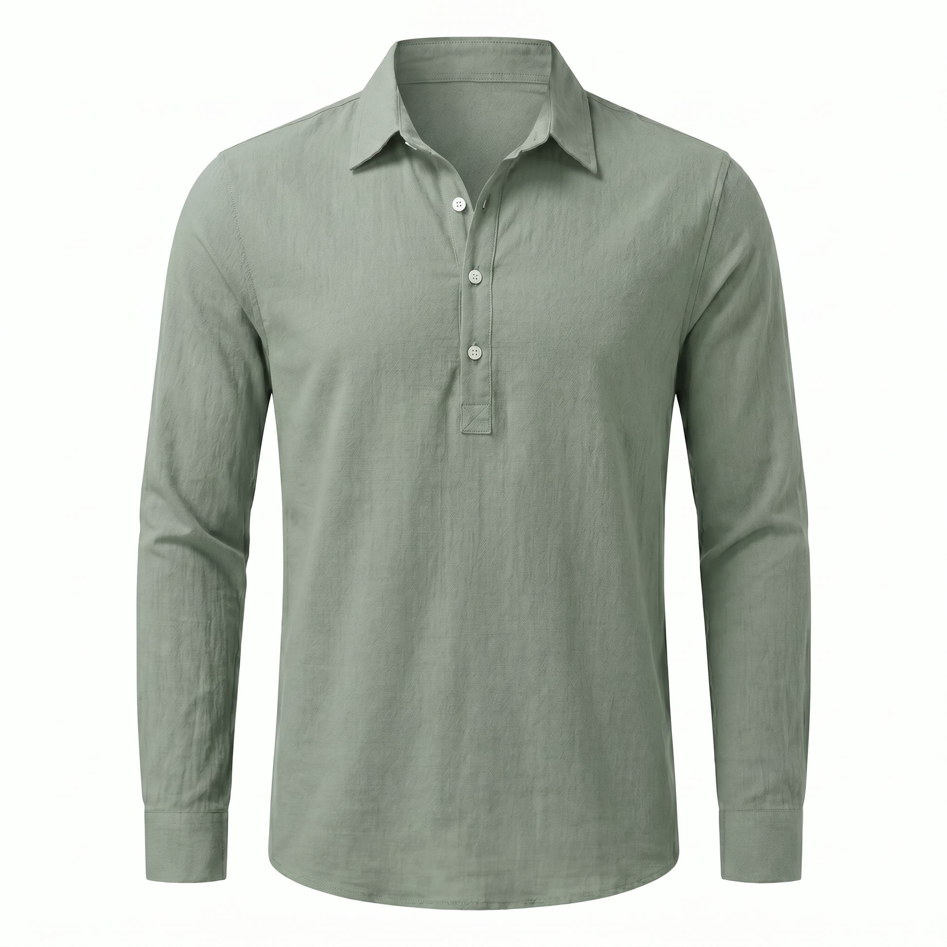 Maratea Linen Shirt - front::Light Green