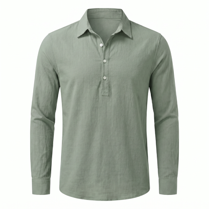 Maratea Linen Shirt - front::Light Green