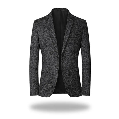 Marsala Melange Two-Button Blazer - Black