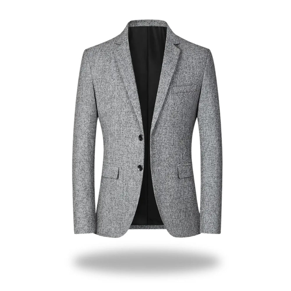 Marsala Melange Two-Button Blazer - Grey