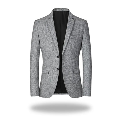 Marsala Melange Two-Button Blazer - Grey