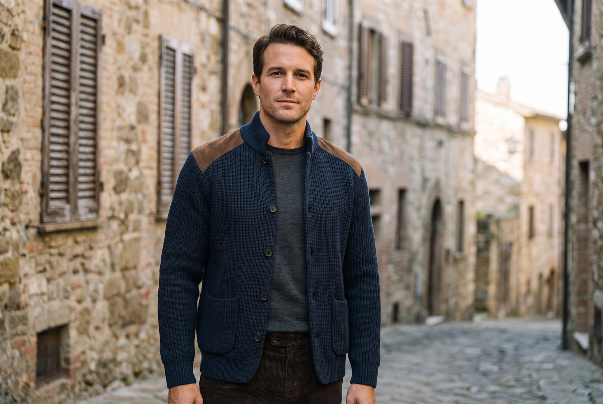 Mirano Shoulder-Patch Knit Jacket