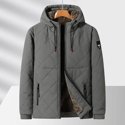 Missaglia Fleece-Lined Quilted Hooded Jacket - Grey
