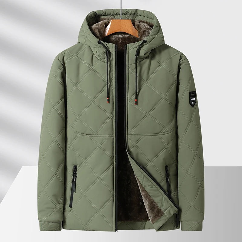 Missaglia Fleece-Lined Quilted Hooded Jacket - Green