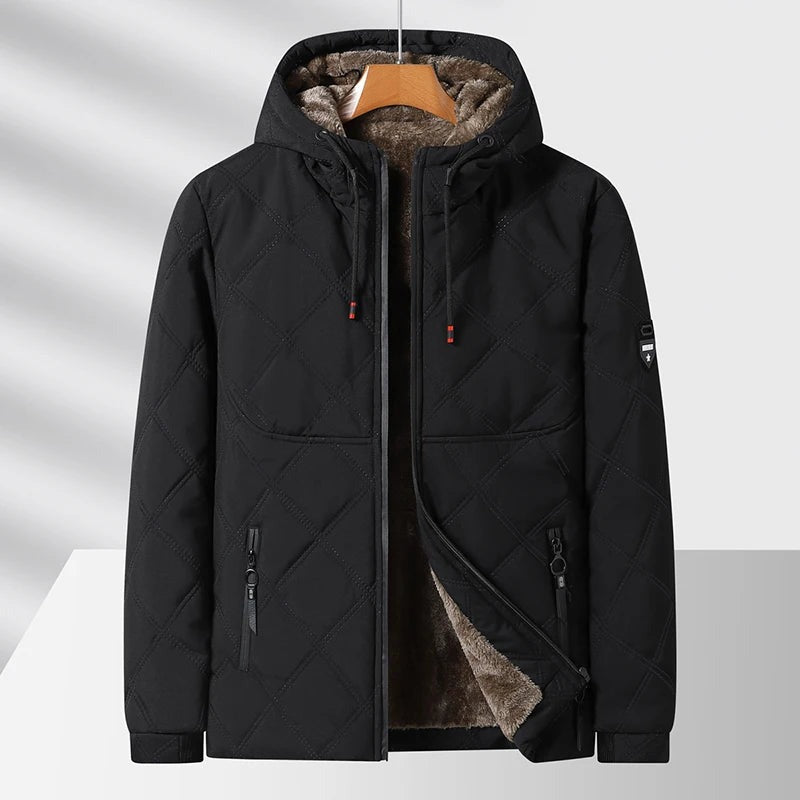 Missaglia Fleece-Lined Quilted Hooded Jacket - Black