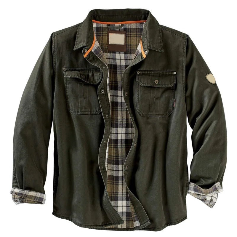Moncalieri Plaid-Lined Shirt Jacket - Green