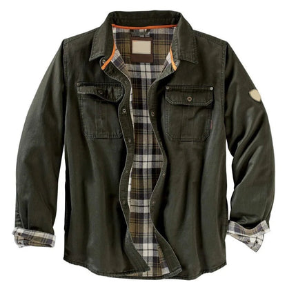 Moncalieri Plaid-Lined Shirt Jacket - Green