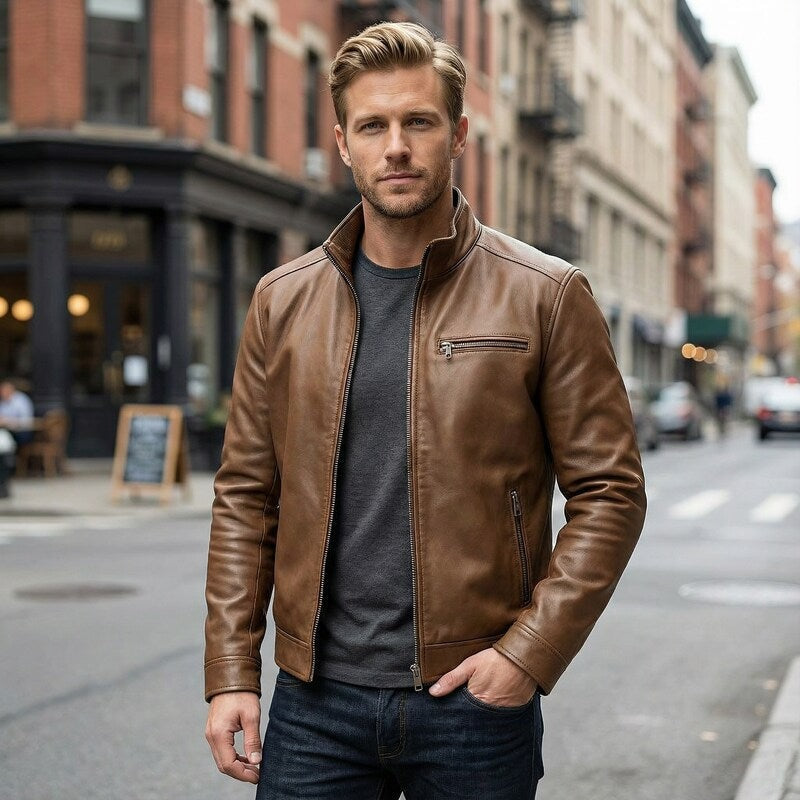Montalcino Leather Jacket - Brown