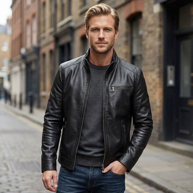 Montalcino Leather Jacket - Black