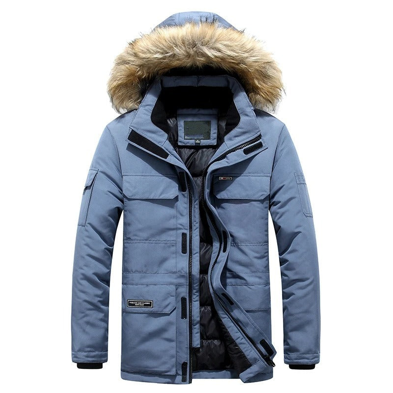 Montemurlo Faux Fur Hooded Parka - Blue