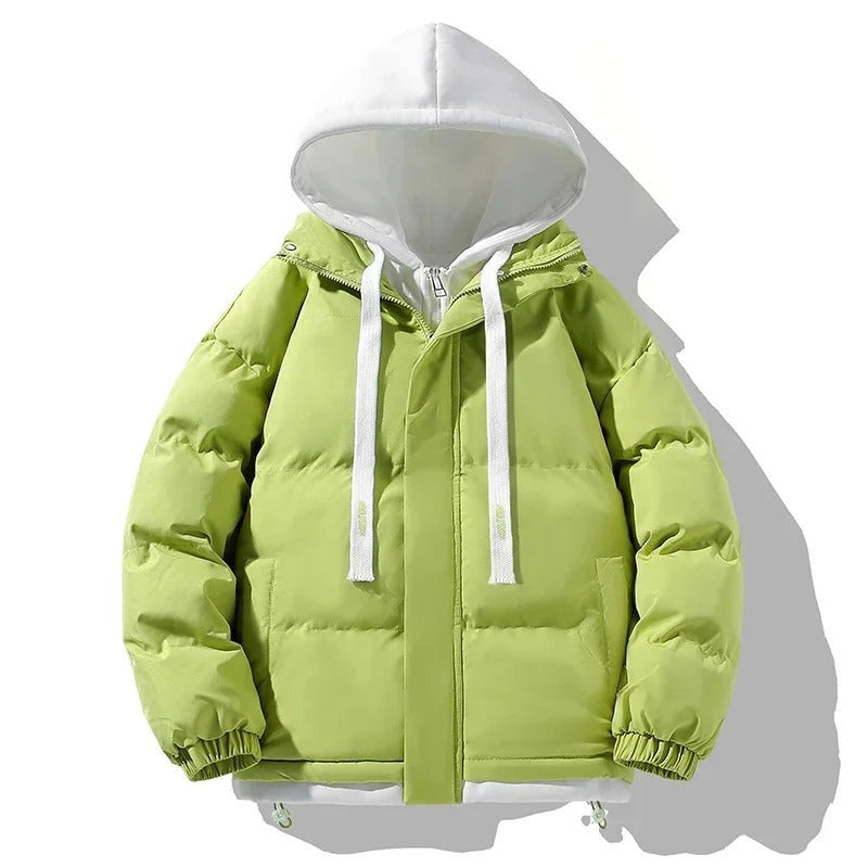 Morrovalle Contrast-Hood Puffer Jacket - Green