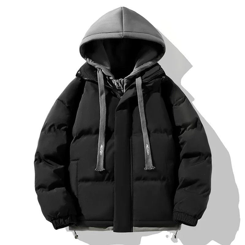 Morrovalle Contrast-Hood Puffer Jacket - Black