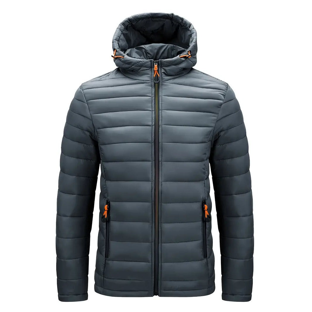 Narni Hooded Quilted Puffer - Grey