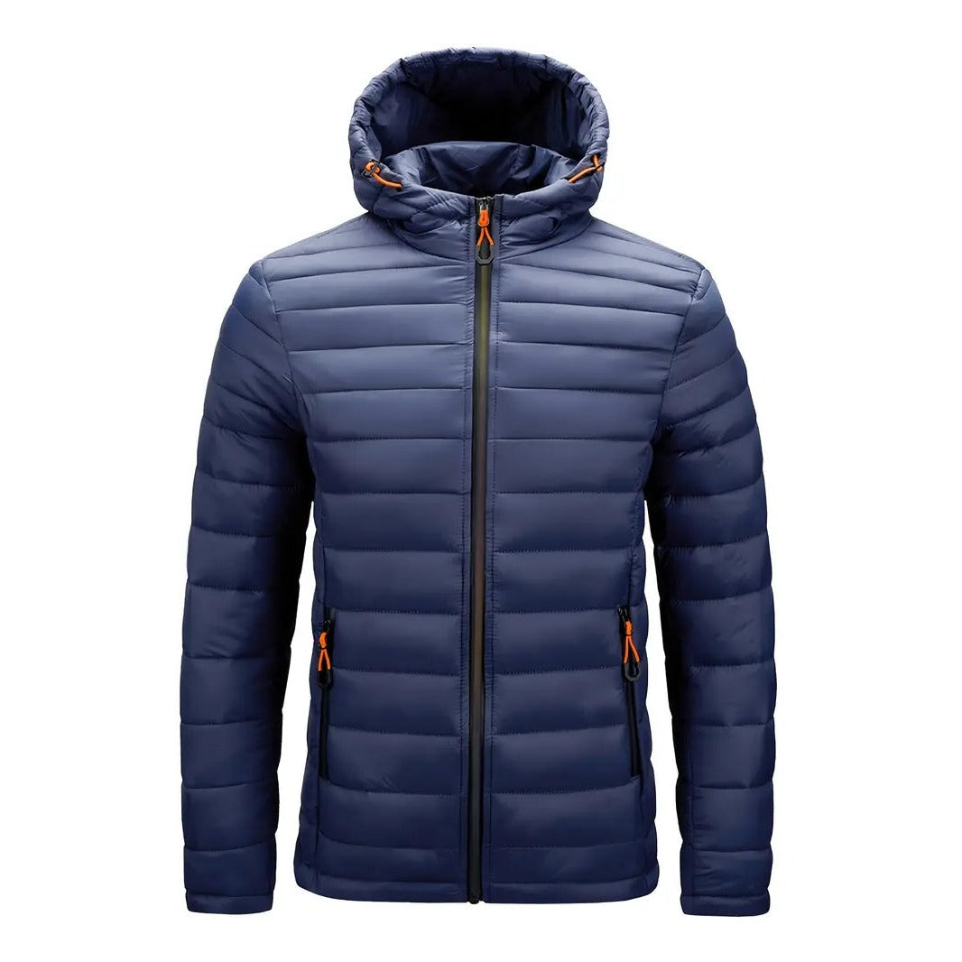 Narni Hooded Quilted Puffer - Navy Blue