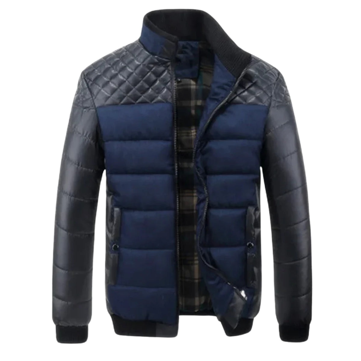 Nicotera Leather-Sleeve Padded Jacket - photo 1