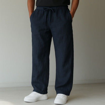 Noto Linen Pants - Navy Blue