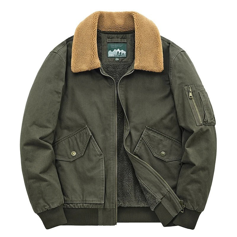 Oggiono Sherpa-Collar Flight Jacket - Green
