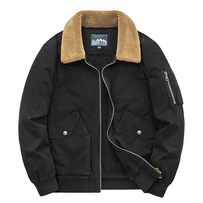 Oggiono Sherpa-Collar Flight Jacket - Black