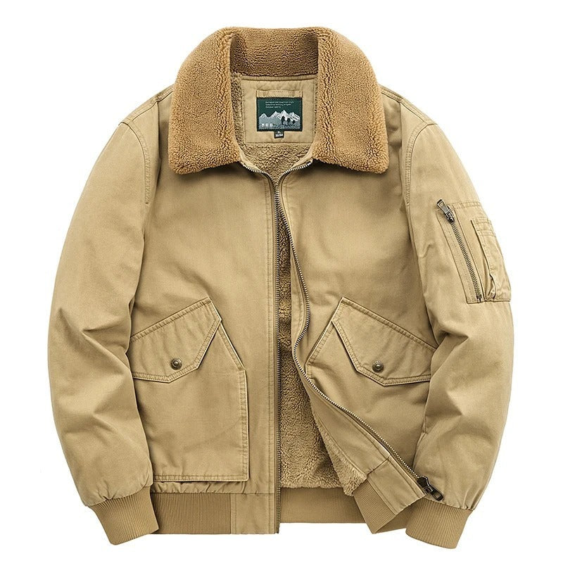 Oggiono Sherpa-Collar Flight Jacket - Khaki