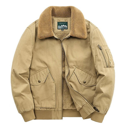Oggiono Sherpa-Collar Flight Jacket - Khaki