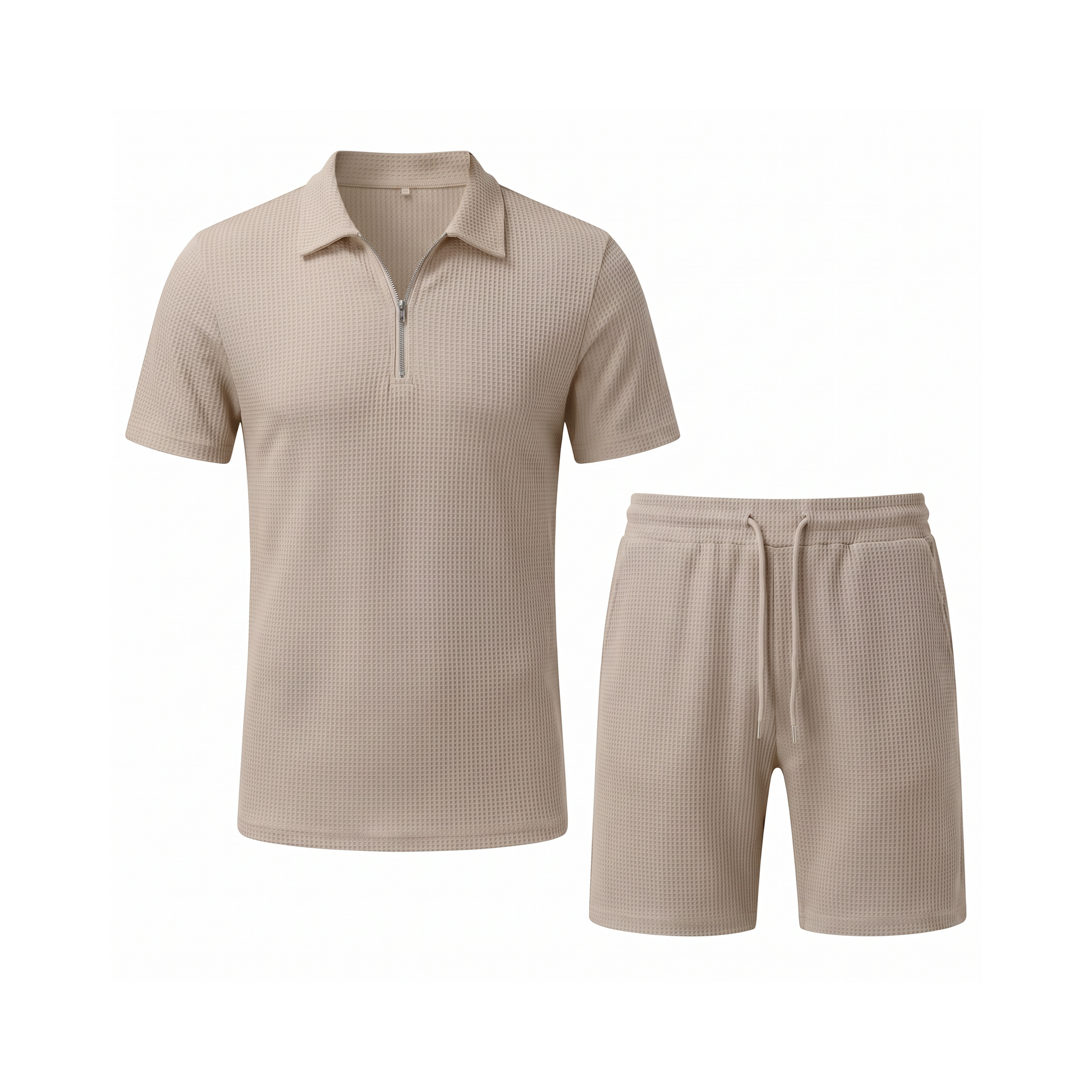 Olbia Zip Polo Set - Beige