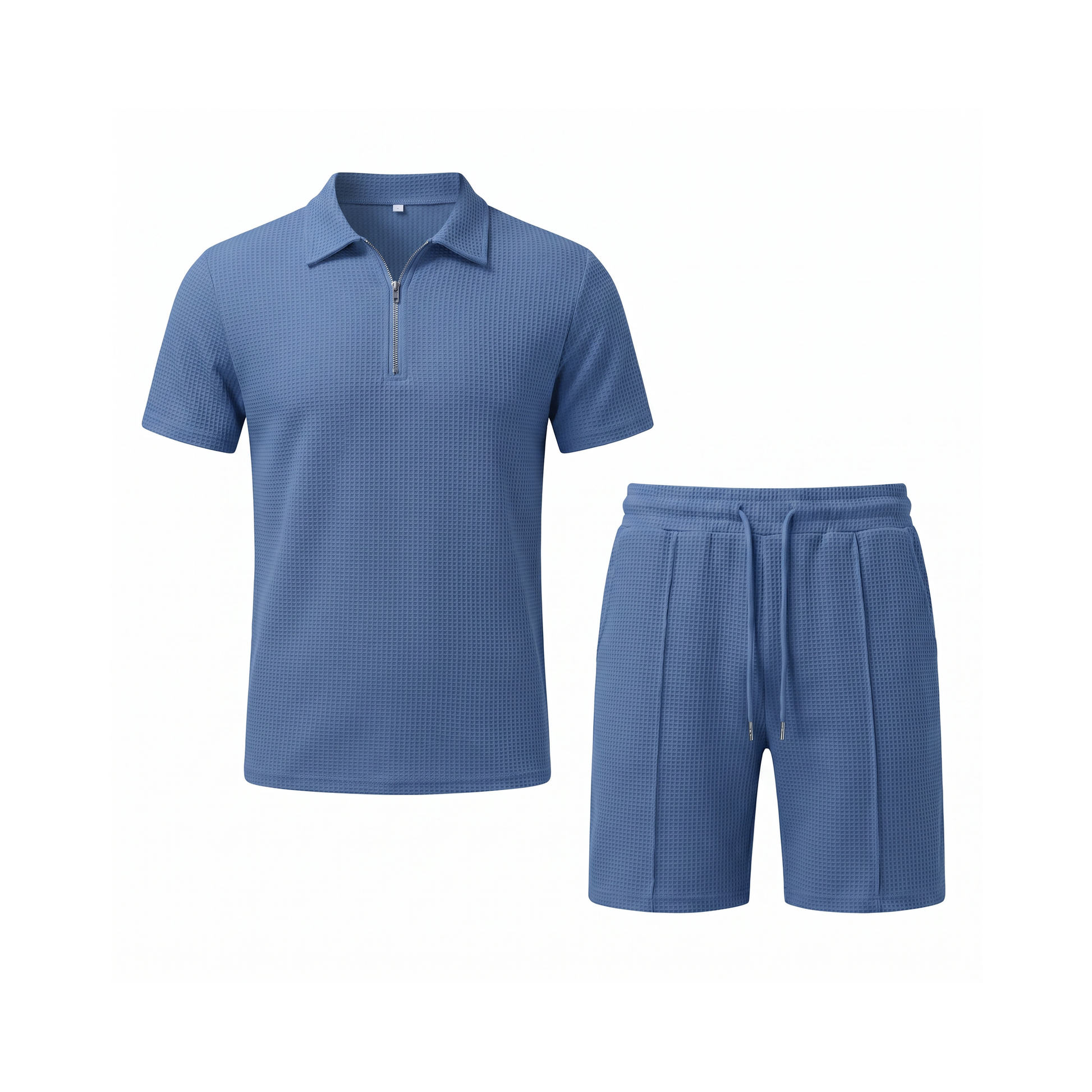 Olbia Zip Polo Set - Blue